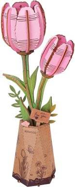 robotime bouwpakket bloem pink tulp TW082