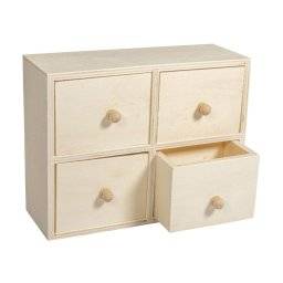 rayher houten latenkastje 4 lades 62380