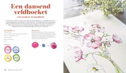 librero bloemen in aquarelverf en inkt