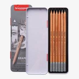 bruynzeel graphite potloden blik 6 stuks