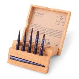 pan art reispenselen set in houten kist