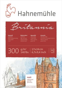 hahnemuhle brittania aquarelblok ruw 17x24