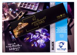 talens zwart aquarelblok + finetec set