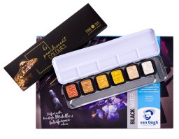 talens zwart aquarelblok + finetec set