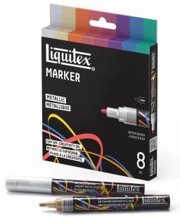 liquitex  markerset 8st 2mm metallic