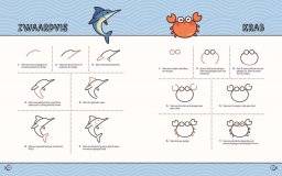 librero kawaii zeedieren tekenen