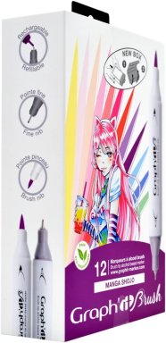 graph'it brushmarker set 12 manga shojo