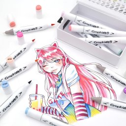 graph'it brushmarker set 12 manga shojo