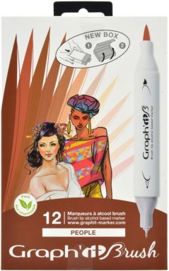 graph it brushmarker set 12 people