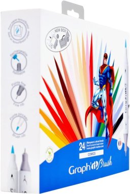 graph it brushmarker set 24 comics