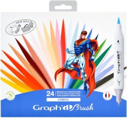 graph it brushmarker set 24 comics