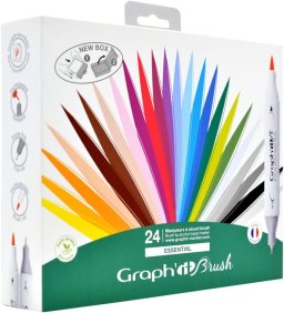 graph it  brushmarker set 24 essential