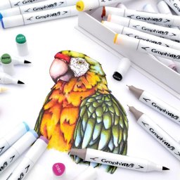 graph it  brushmarker set 24 essential