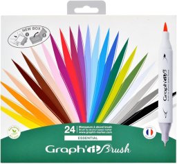 graph it  brushmarker set 24 essential