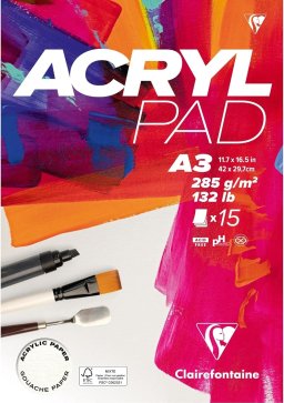 clairefontaine acrylpad blok 285gr formaat A3