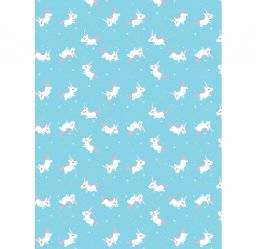 Papier blauw wit unicorns fda727 | Decopatch