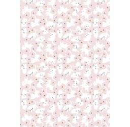 Papier roze/wit/goud poes fda844 | Decopatch